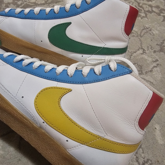 Nike Blazer Mid 77 Limited Edition Multicolor Mismatch Leather Sneakers - Picture 7 of 9